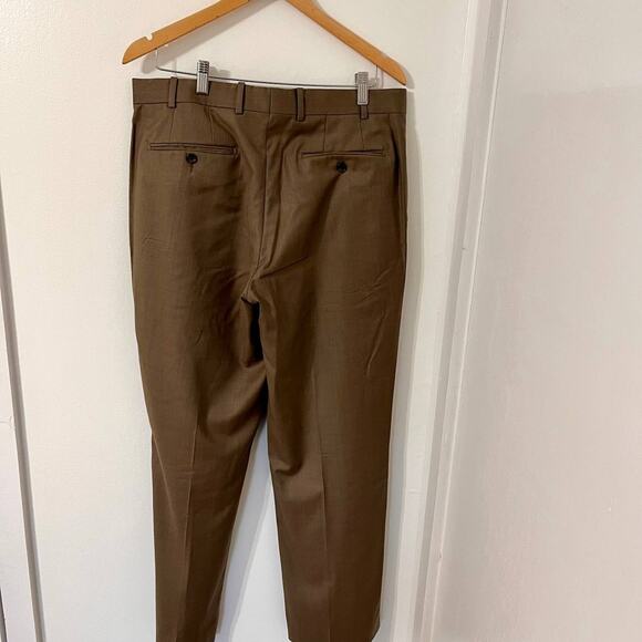 Paul Betenly Vantage Dress Pants Mens Size 34 Tan Super 120's Wool Classic - Picture 6 of 13